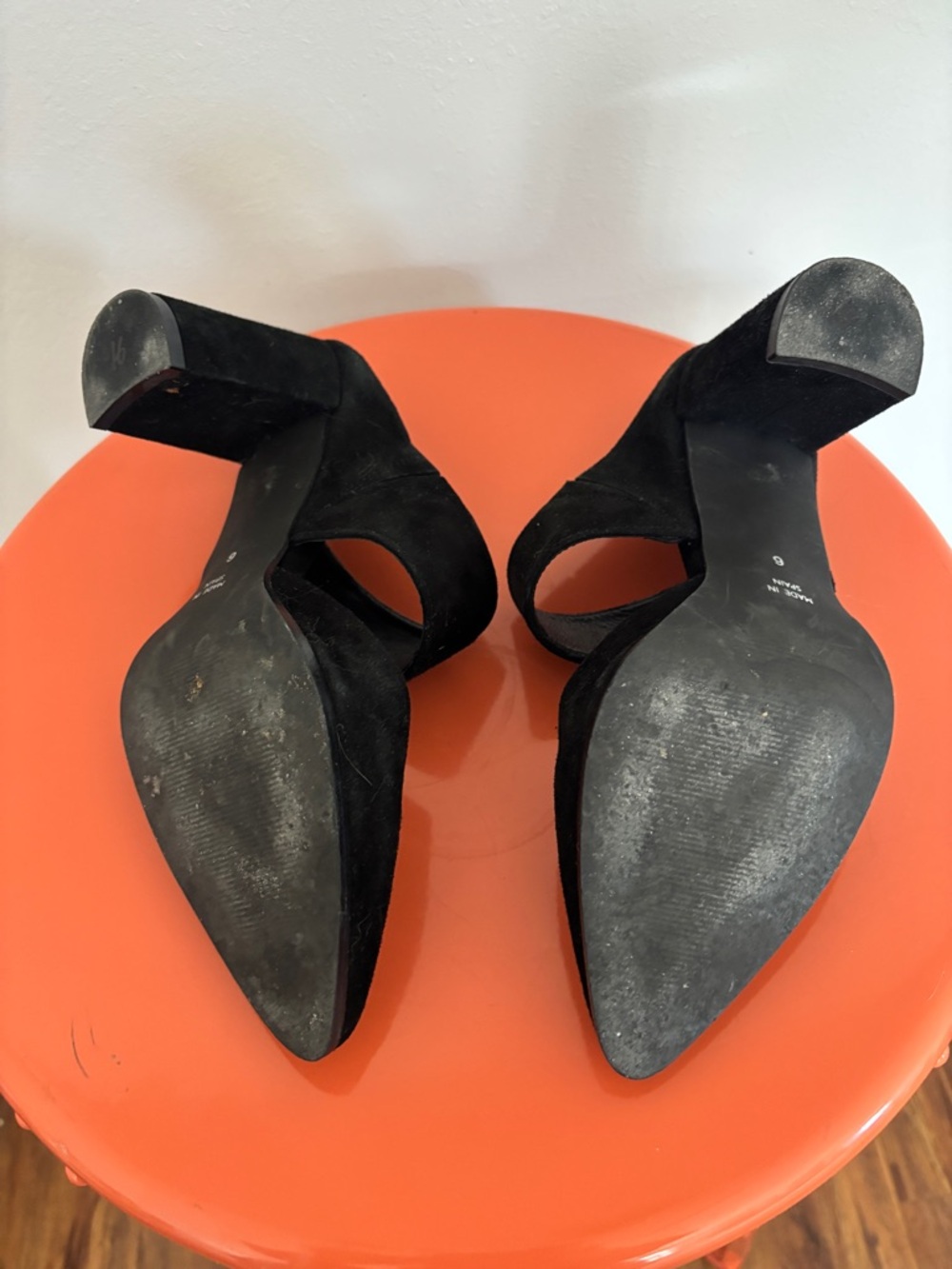 INTENTIONALLY BLANK Black Pointed-Toe Block Heel Mules - Picture 3 of 8
